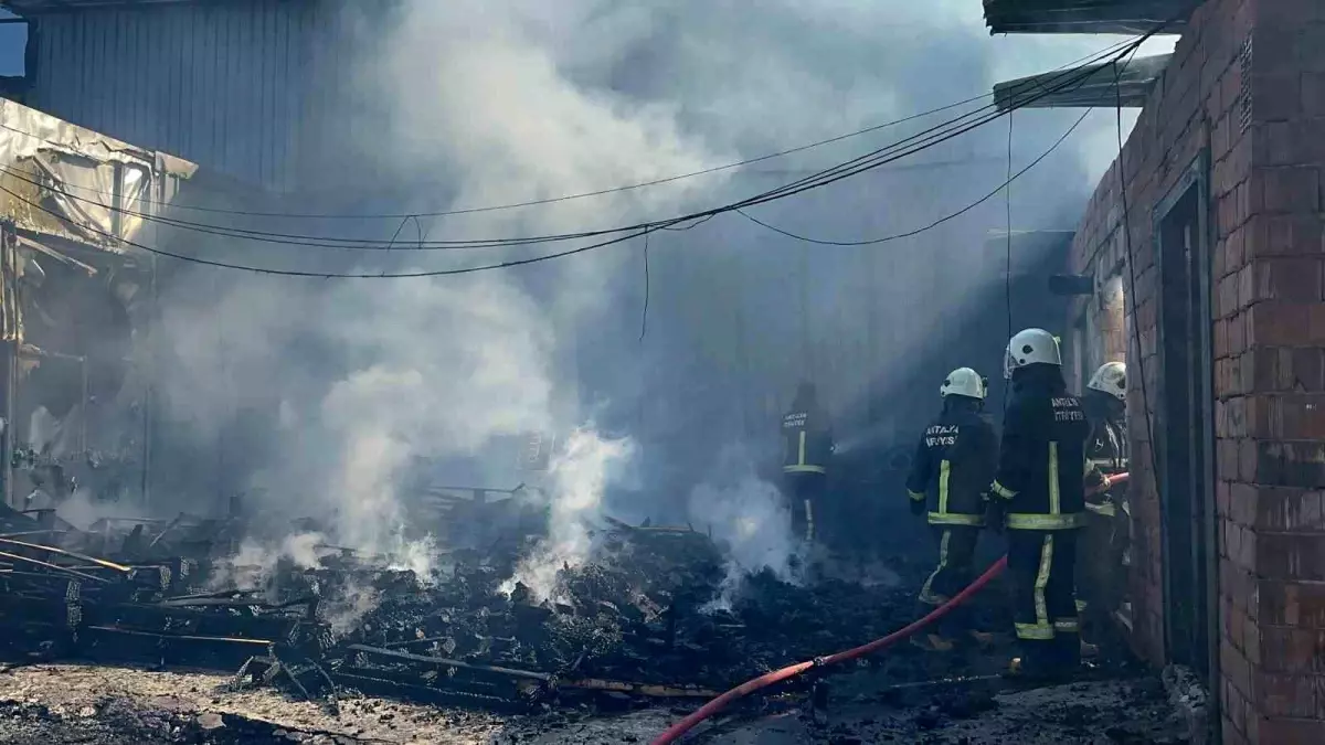Antalya'daki Palet Üretim Tesisinde Yangın Çıktı