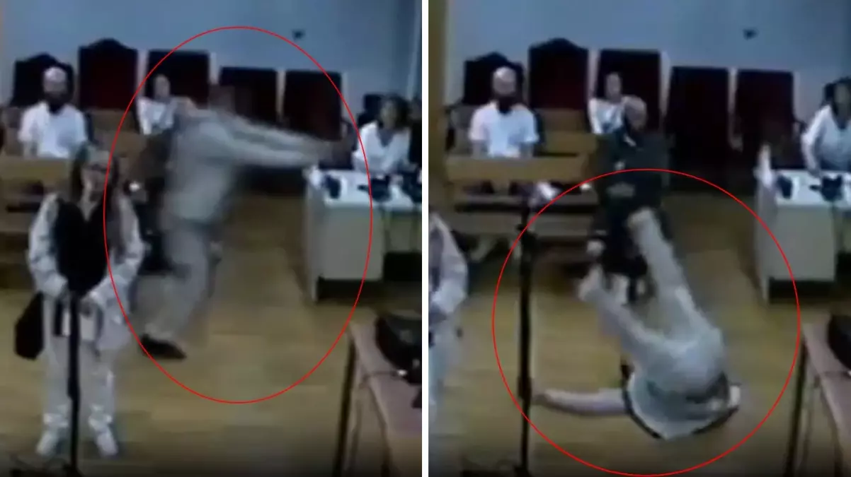 İspanya'da gerçekleşen duruşmada bir sanık koşarak duvara kafa attı