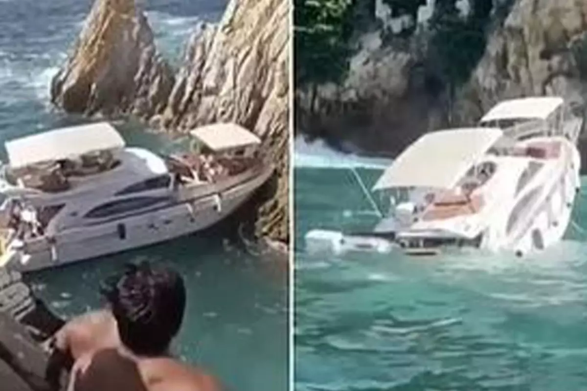 Kayalıklara çarpan lüks yat dakikalar içinde battı