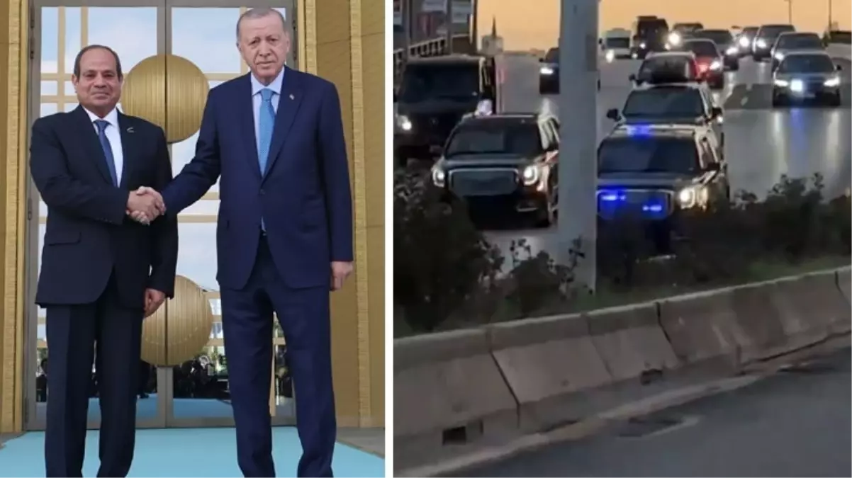 Konvoyu görmeniz lazım! Sisi'nin Türkiye'ye gelişi gibi gidişi de olay oldu