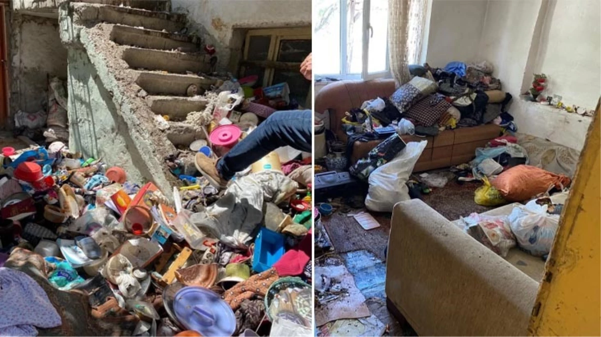 Kötü koku mahallelinin kabusu oldu! İhbar edilen evden 7 kamyon çöp çıkarıldı