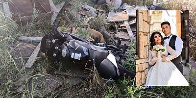 2 aylık evli çift, motosiklet kazasında yaralandı