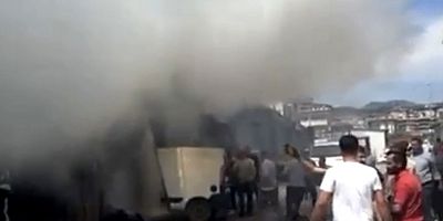 Döşeme atölyesi yangında kullanılamaz hale geldi