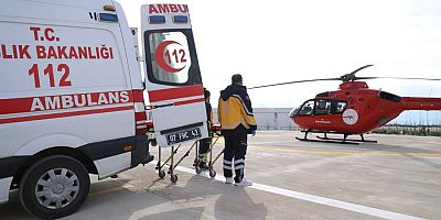 Hava ambulansı ile ilk hasta