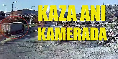 Kamyon sürücüsünün hayatını kaybettiği kaza kamerada