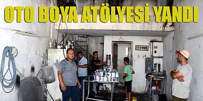 Oto boya atölyesi yandı