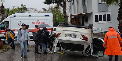 Otomobil takla attı, sürücü yaralandı