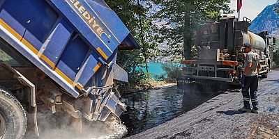 Oymapınar Barajı yolları asfaltlanıyor 